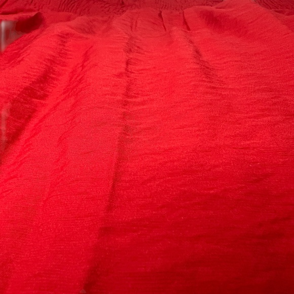 NWT Nine West Puff Sleeve Cinched Smocked‎ Waist Mini Dress Size 3x Red-Orange - Picture 12 of 12